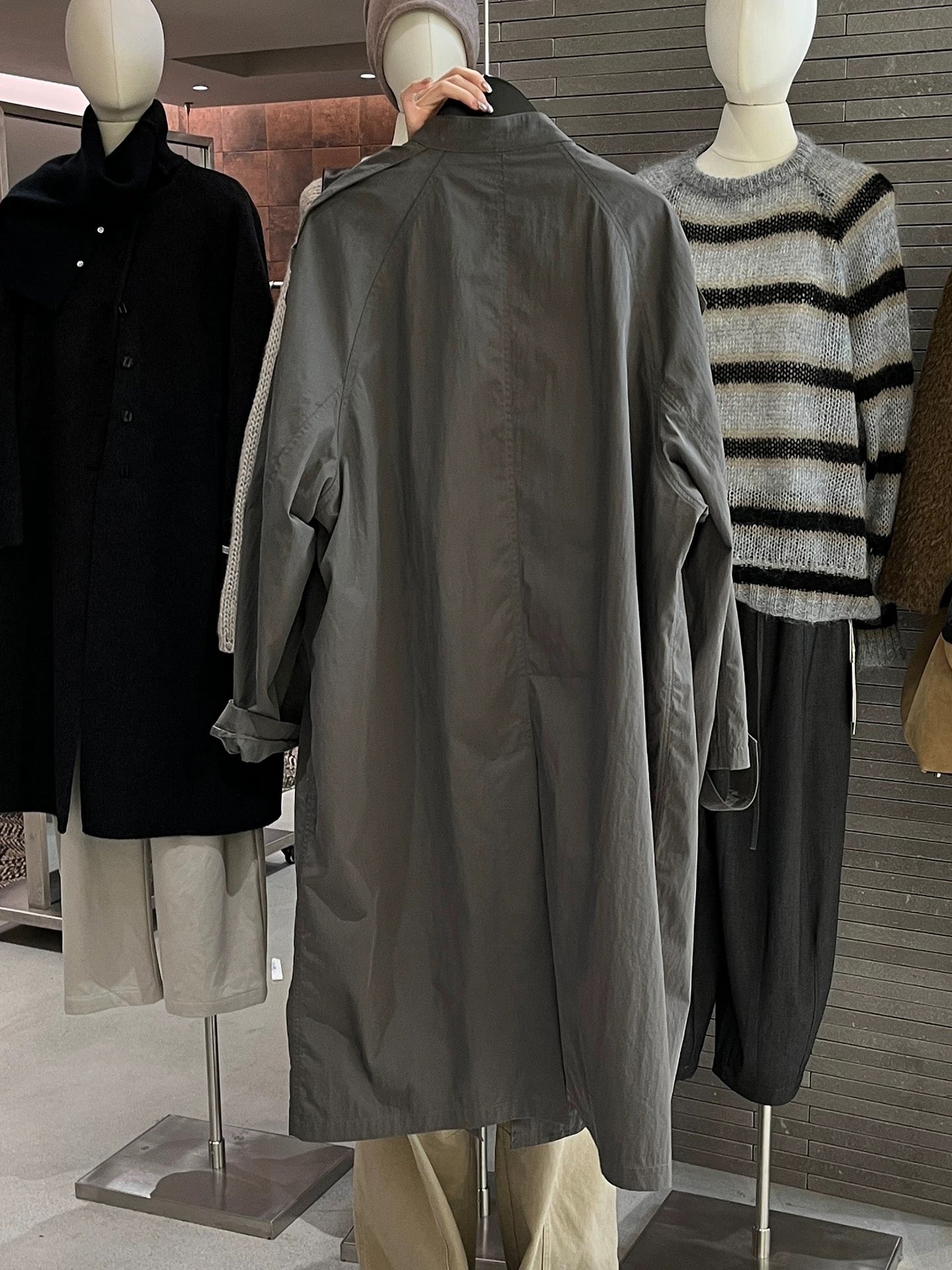 H1319 Long trench coat