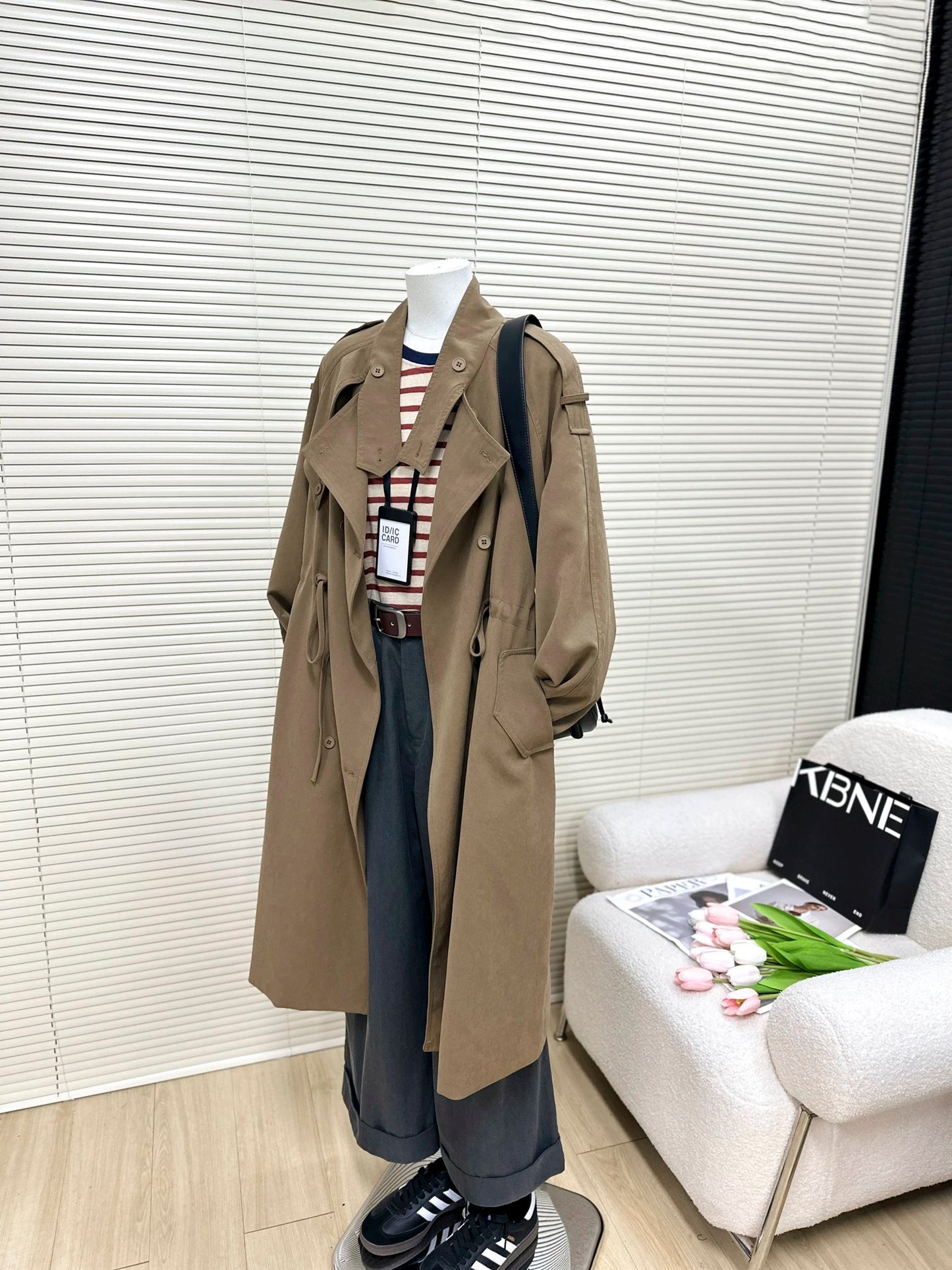 H1388 Long Women's Trench Coat