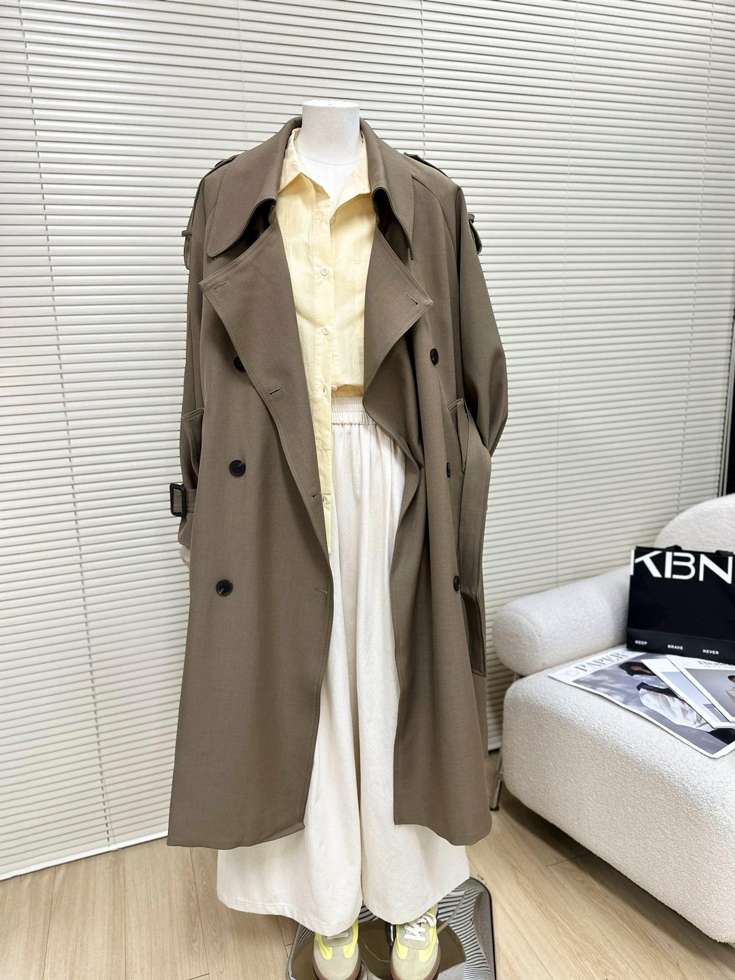 H1404 Long Trench Coat